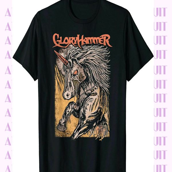 Gloryhammer Universe On Fire Metal Rock Band Black T-Shirt