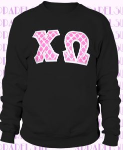 Greek Stitched Letter Crewneck Sweatshirt - Sorority Stitched Letter Sweatshirt - Sorority Applique Sweatshirt