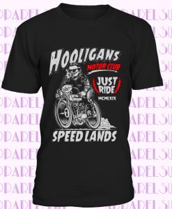 HOOLIGANS Biker T-Shirt Mens gift present bike motorbike rider rock motorcycle