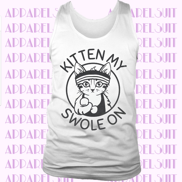 Kitten My Swole On Ladies Gym Tank Top Workout Tank Flowy Muscle Tank Tee Trendy Gym Shirt Cute Exercise Shirt New Year