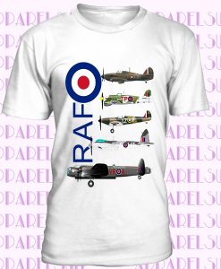 RAF WW2 aircraft T-shirt Spitfire Lancaster Typhoon Hurricane Mosquito T-shirt