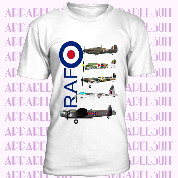 RAF WW2 aircraft T-shirt Spitfire Lancaster Typhoon Hurricane Mosquito T-shirt