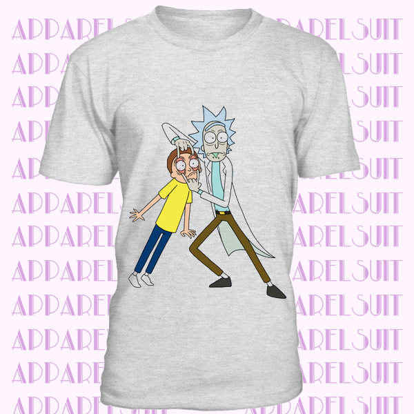 Rick and Morty Funny Mens White, Custom Made T-Shirt