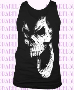 SKULL Mens Tank Top SCREEN PRINTED vest