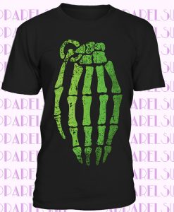 Skeleton Hand Grenade T-Shirt - Direct from Stockist