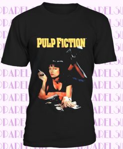 T-shirt Pulp Fiction Poster Mia Smoking Stance maglia Uomo Miramax