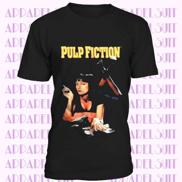 T-shirt Pulp Fiction Poster Mia Smoking Stance maglia Uomo Miramax