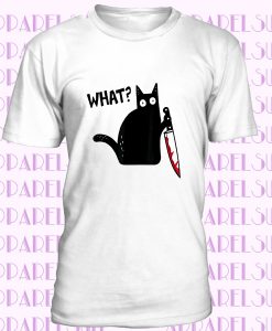 What Murderous Cat Holding Knife Funny Halloween Men's T-Shirt Cat what Gift Tee