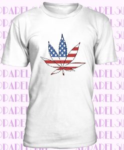 AmericanT-Shirt Feuille de Cannabis Drapeau coupe-circuit