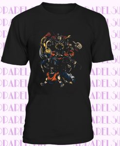 Anime Hero's Assemble Japanese Cartoon Inspired Black Adults Unisex T-Shirt