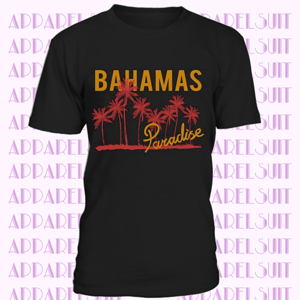 Bahamas Paradise Palm Trees and Beach DaliaHands Men's T-Shirt