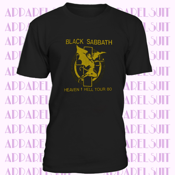 Black Sabbath T-Shirt New band tee 1980 Heaven And Hell Tour Conce Shirt