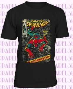 Black Spider-Man Comic Book Anniversary Graphic T-Shirt