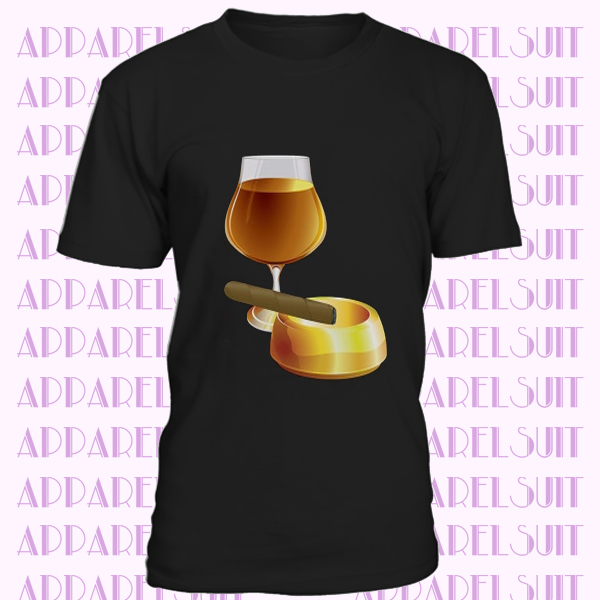 Cognac-Cigar-Ashtray-Novelty-Funny-DaliaHands-Mens-T-Shirt