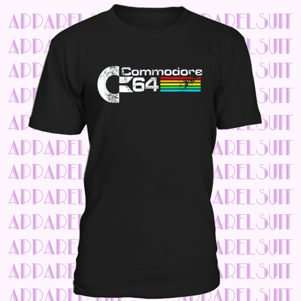 Commodore 64 Computer Vintage T Shirt (C64) Retro 80s PC Video Games Men's Top