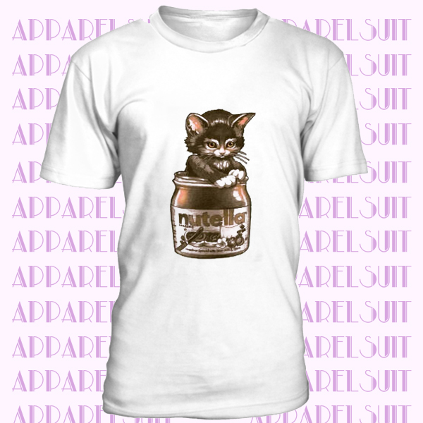 Cute kitten Kitty In Nutella Chocolate T-Shirt Vest Top Men Women