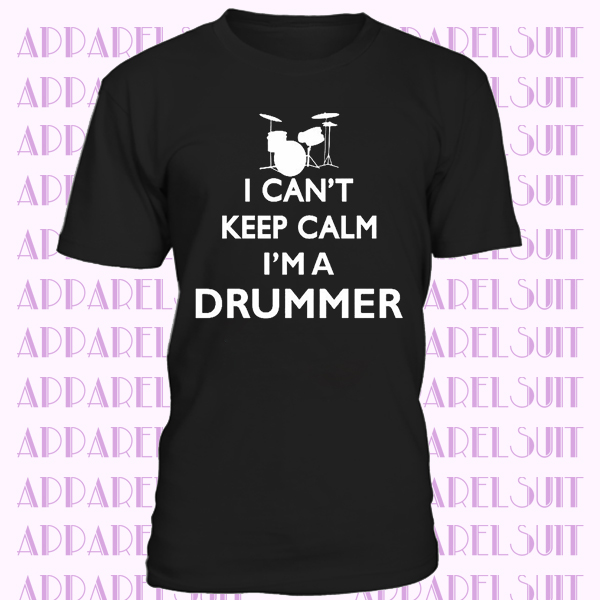 Drummer Keep Calm T-Shirt Funny drumming gift musician band mens