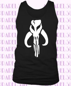 FETT SKULL BOBA MENS TANK TOP BOUNTY HUNTER MANDALORIAN STAR INSPIRED VEST