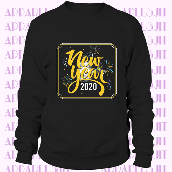 Festive Adults Kids Sweatshirt Crew Neck New Year Celebration