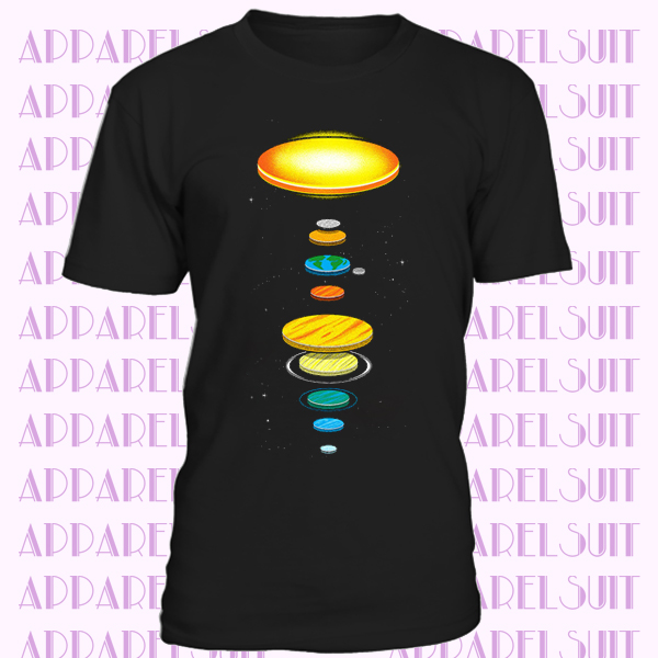 Flat Earth T-Shirt Men's Comedy T-Shirts The Flat Solar System