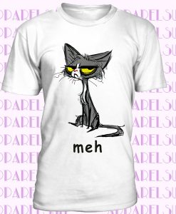 Funny Meh Cat Gift for Cat Lovers Men's T-Shirt Cat Lover kItty Gift Cotton Tee