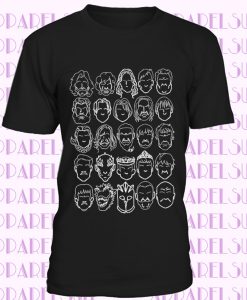 Game Of Thrones Faces White Lines Inspired Design Printed T shirt