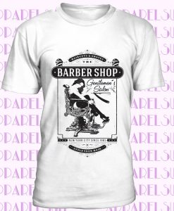 Gentlemen´s Salon T-Shirt Mens rockabilly barber shop pinup shave beard top