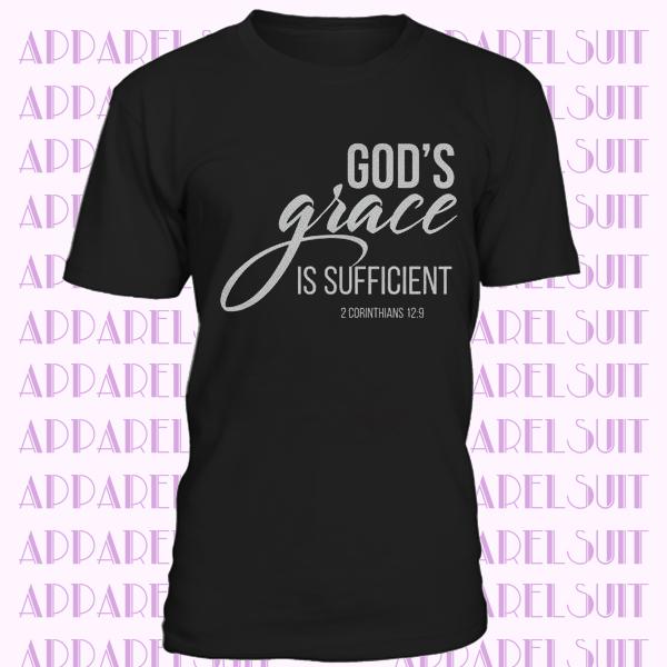 God's Grace is Sufficient, Christian, Jesus, Bible Verse, Short-Sleeve Unisex T-Shirt