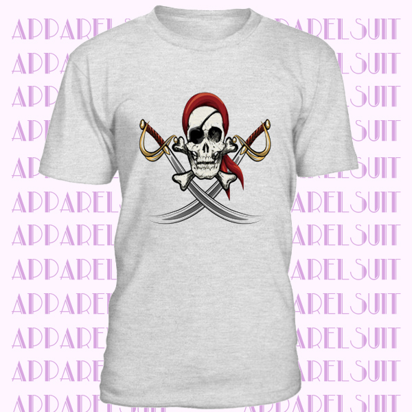 Gothic Pirate Punk T-shirt Men's Women's Short Sleeve Crew Neck Summer Tops Tee