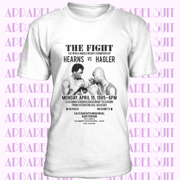 Hearns Vs Hagler Fight Poster White Premium T-Shirt