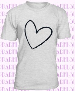 Heart Drawing T-shirt, Love, Graphic Tees for Women, Love T Shirt, T Shirts for Wome, Women Shirts Saying