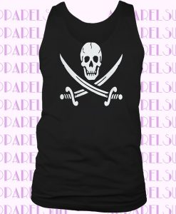 Herren Tanktop Totenkopf Pirat Piratenflagge Motiv Black Jack Fun Shirt