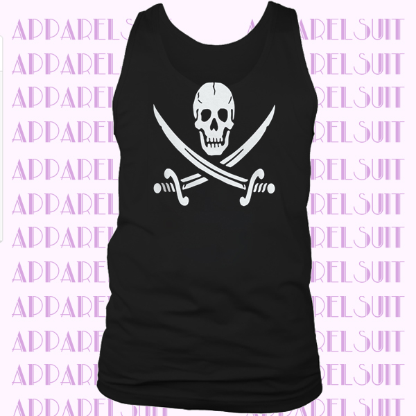 Herren Tanktop Totenkopf Pirat Piratenflagge Motiv Black Jack Fun Shirt