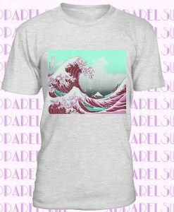 Hokusai The Great Wave vaporwave t-shirt