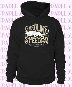 Hoodie Herren Aufdruck Gasoline Speedway und Panther Print Kapuzen-Pullover