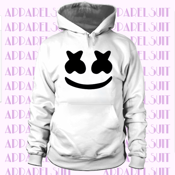 MARSHMELLO For YOUTH and ADULTS white and black Hoodie