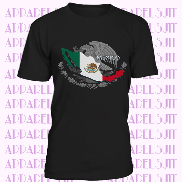 Mexican-flag-background-with-map DaliaHands Men's T-Shirt