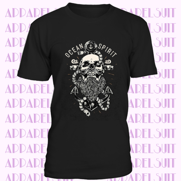 Neverless Herren T-Shirt Vintage Shirt Printshirt Skull Captain Anker