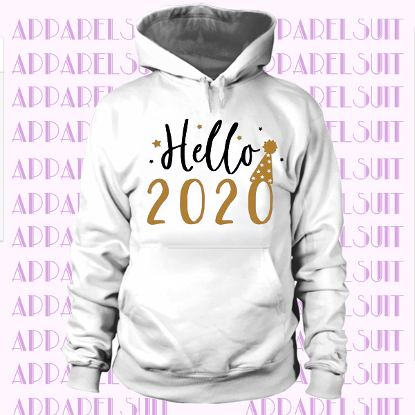 New Year Hoodie & Crew Neck hoodie Hello 2020 Hoodie, Cute Hoodie, Winter, Gift Ideas, New Years