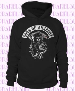 Officially Licensed Sons Of Anarchy Back Patch Zipped Hoodie