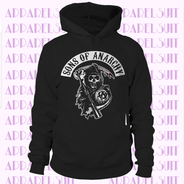 Officially Licensed Sons Of Anarchy Back Patch Zipped Hoodie