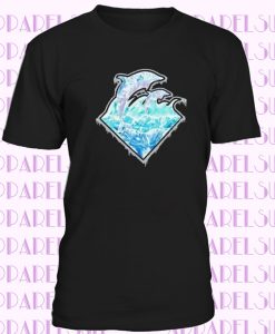 Pink Dolphin Men's Frozen Waves Premium Short Sleeve T Shirt Black Clothing Appa