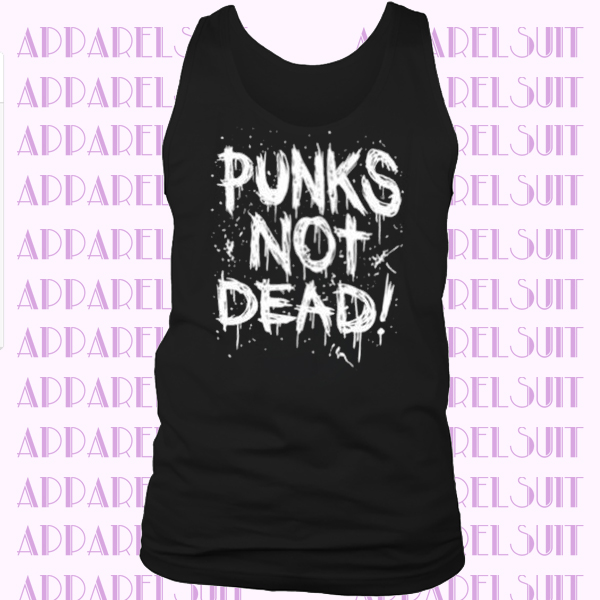 Punks Not Dead Tank Top Womens SCREENPRINTED Punk Top vest Retro Grunge ladies