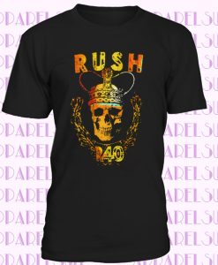 RUSH Concert Band T-Shirt R40 2015 Tour BLACK SKULL Print NEW