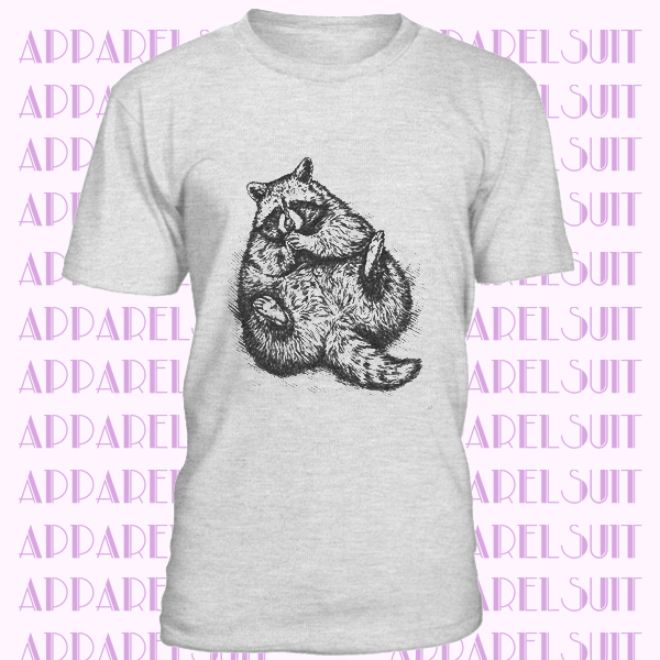 Raccoon T Shirt - Wildlife Tee Shirt - Wild Raccoon Tee - Woodland Creature - Unisex American Apparel T Shirt