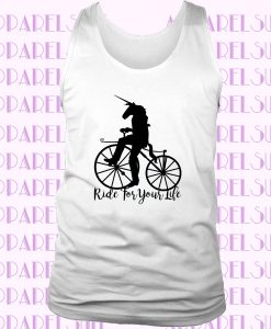 Riding Unicorn Tank, Racerback Tank Top, Motivation Clothes, Cycling Clothing for Women, Cycling Wear, Gifts for Cyclists, Ride Your Life