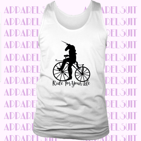 Riding Unicorn Tank, Racerback Tank Top, Motivation Clothes, Cycling Clothing for Women, Cycling Wear, Gifts for Cyclists, Ride Your Life