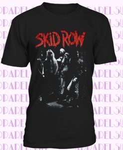 SKID ROW BAND GLAM HARD ROCK SKIDROW CINDERELLA ALICE COOPER NEW BLACK T-SHIRT