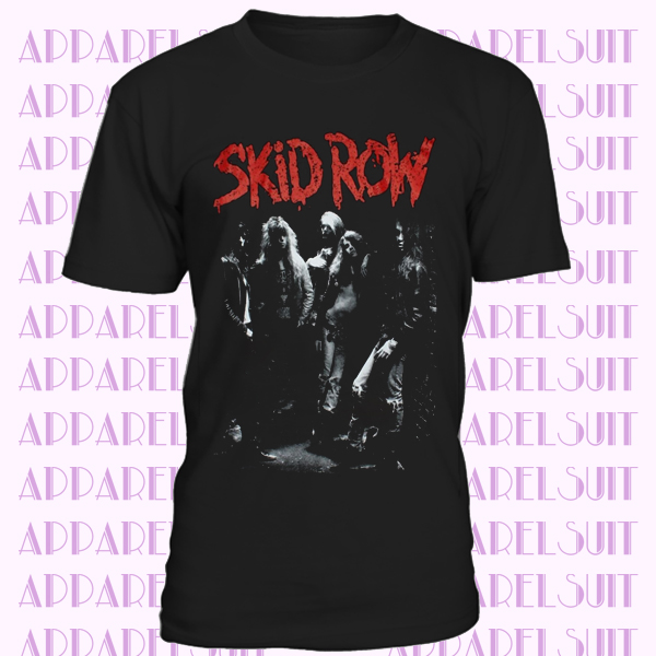 SKID ROW BAND GLAM HARD ROCK SKIDROW CINDERELLA ALICE COOPER NEW BLACK T-SHIRT