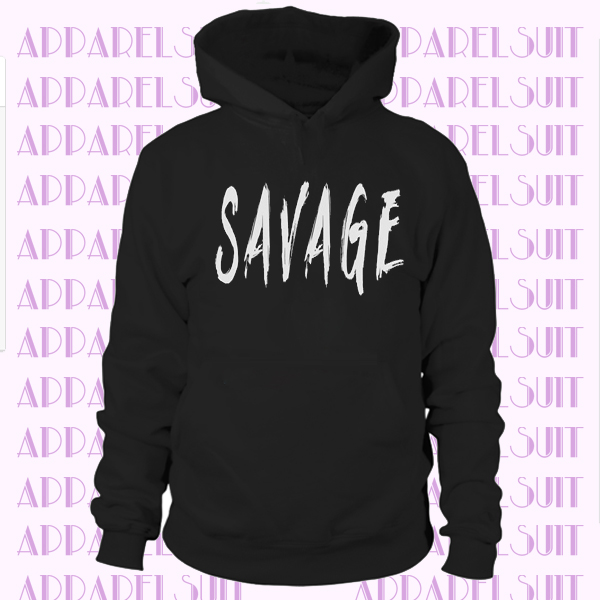 Savage In Black Funny Novelty DaliaHands Men's Hoodie